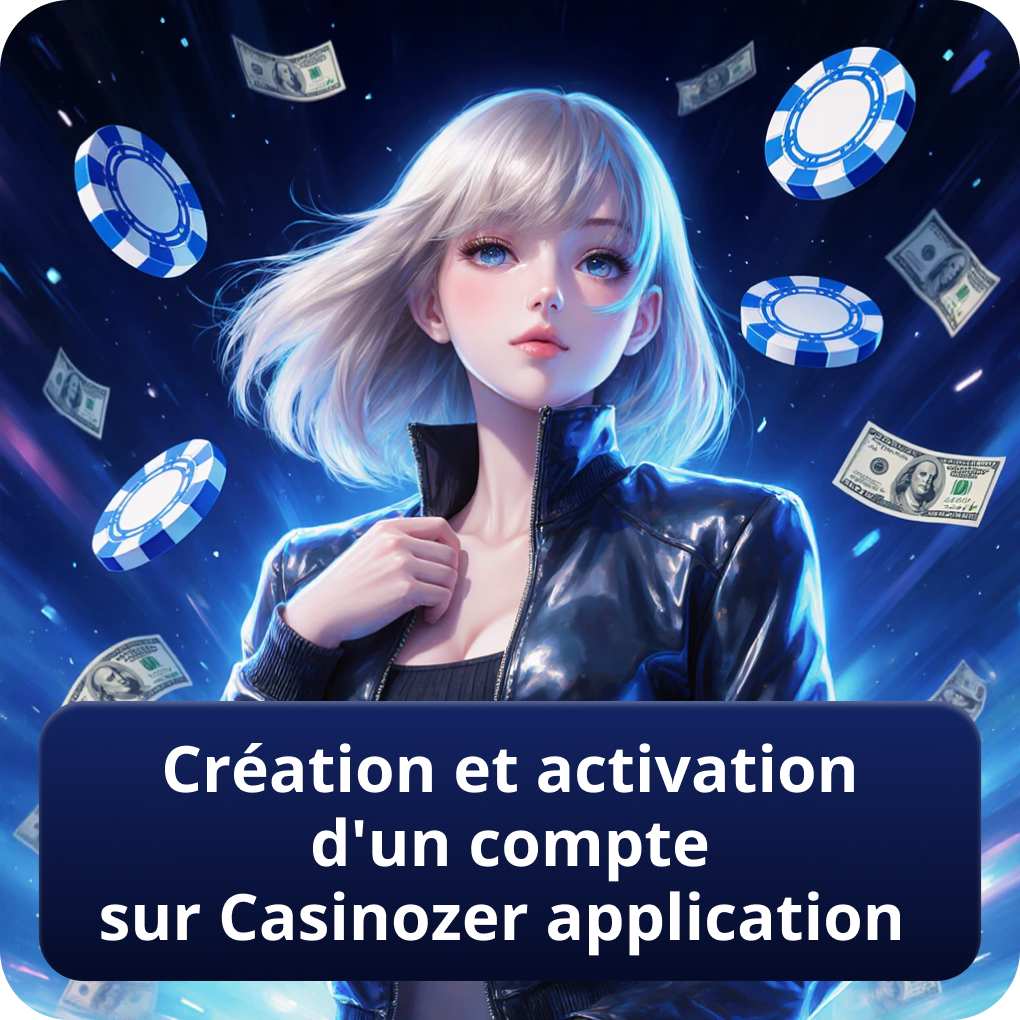 Création et activation d'un compte sur Casinozer application