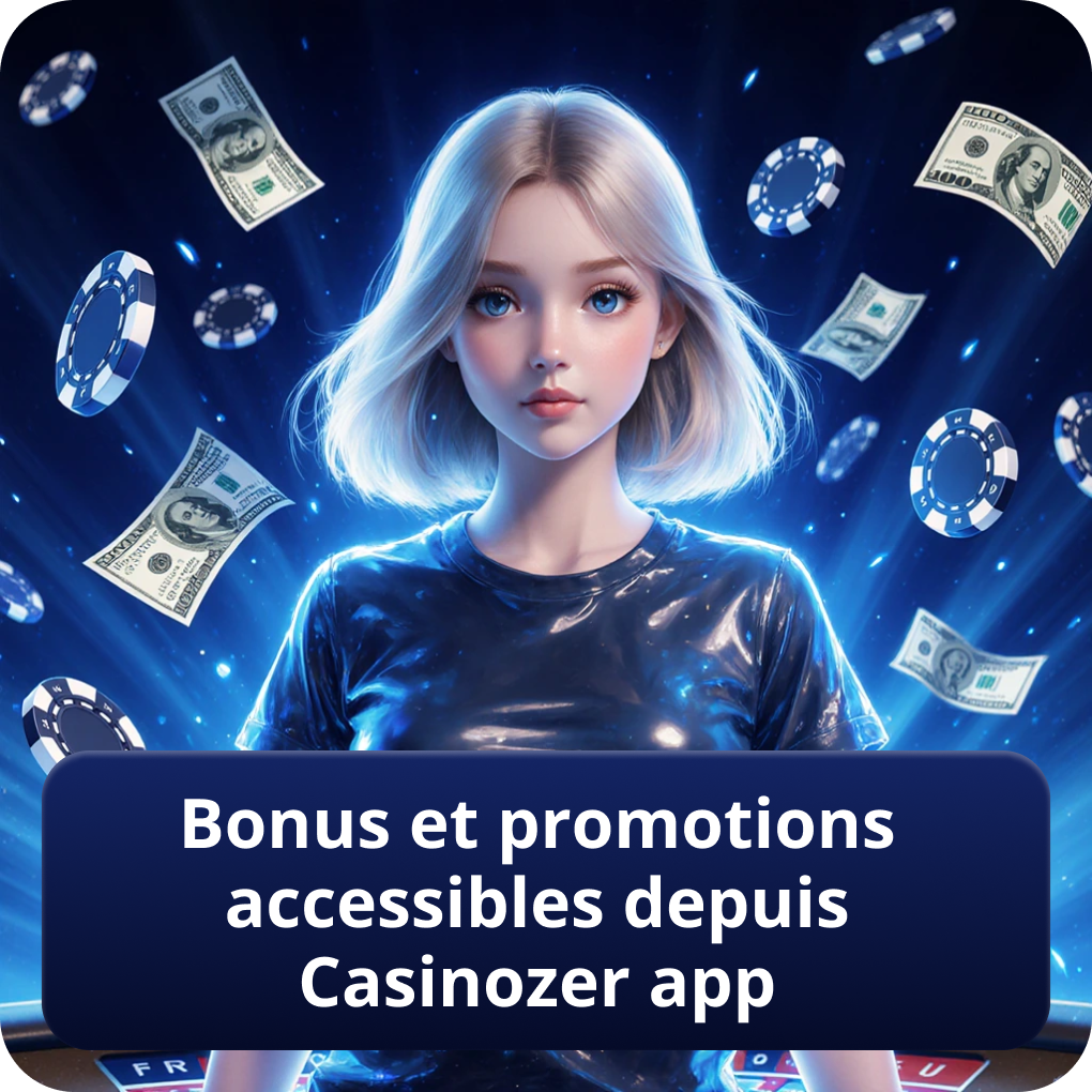Bonus et promotions accessibles depuis Casinozer app